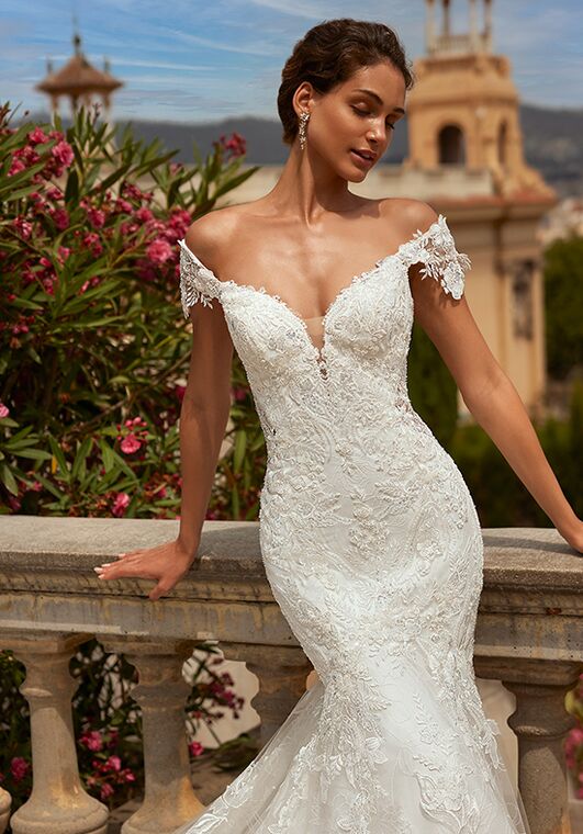 Val Stefani Elsa Mermaid and Trumpet Wedding Dress - 3