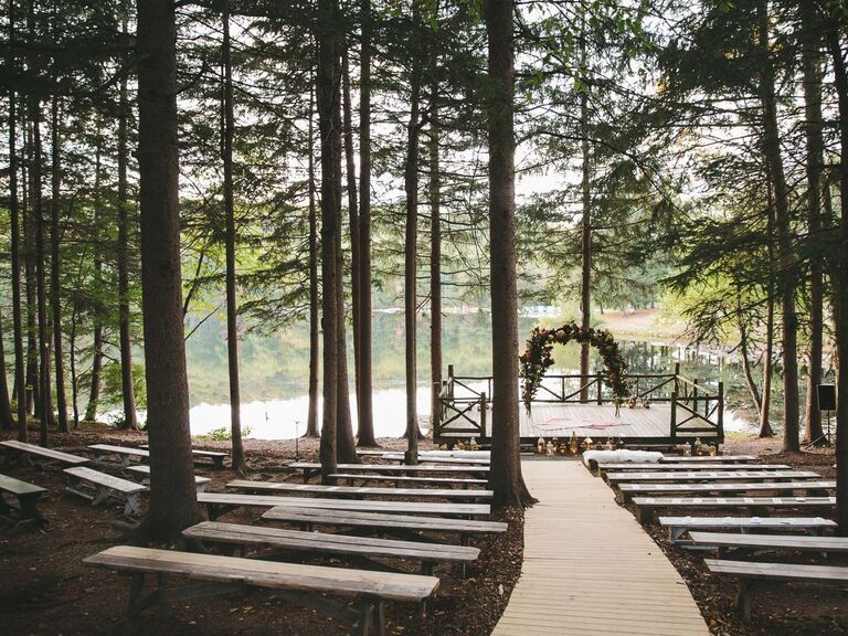 outdoor lake wedding ceremony