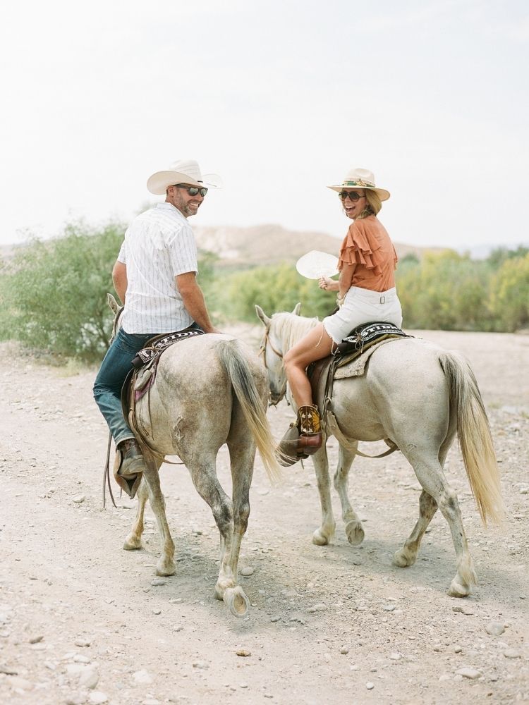 horseback riding engagement photo