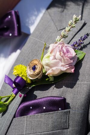 Rose and Paper Flower Boutineere