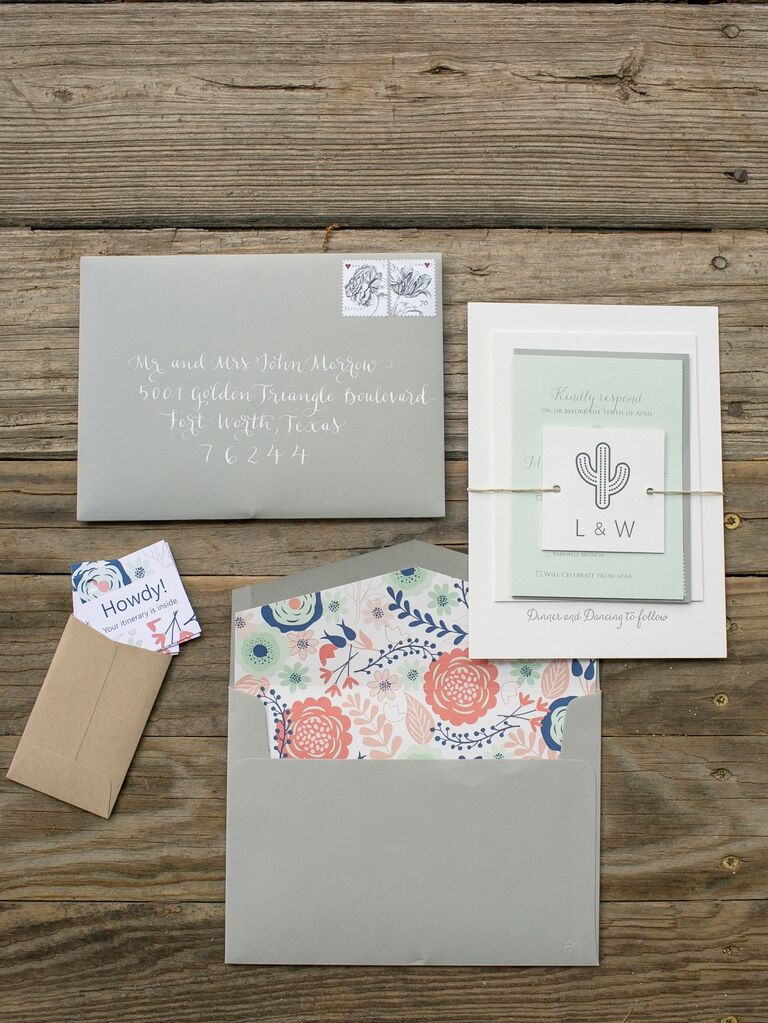 Invitation suite with a Southwestern flair. 