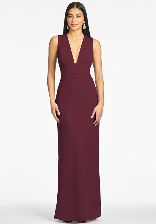 Sachin & Babi Loretta Gown - Deep Wine V-Neck Bridesmaid Dress - 3