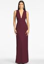 Sachin & Babi Loretta Gown - Deep Wine V-Neck Bridesmaid Dress - thumbnail - 3