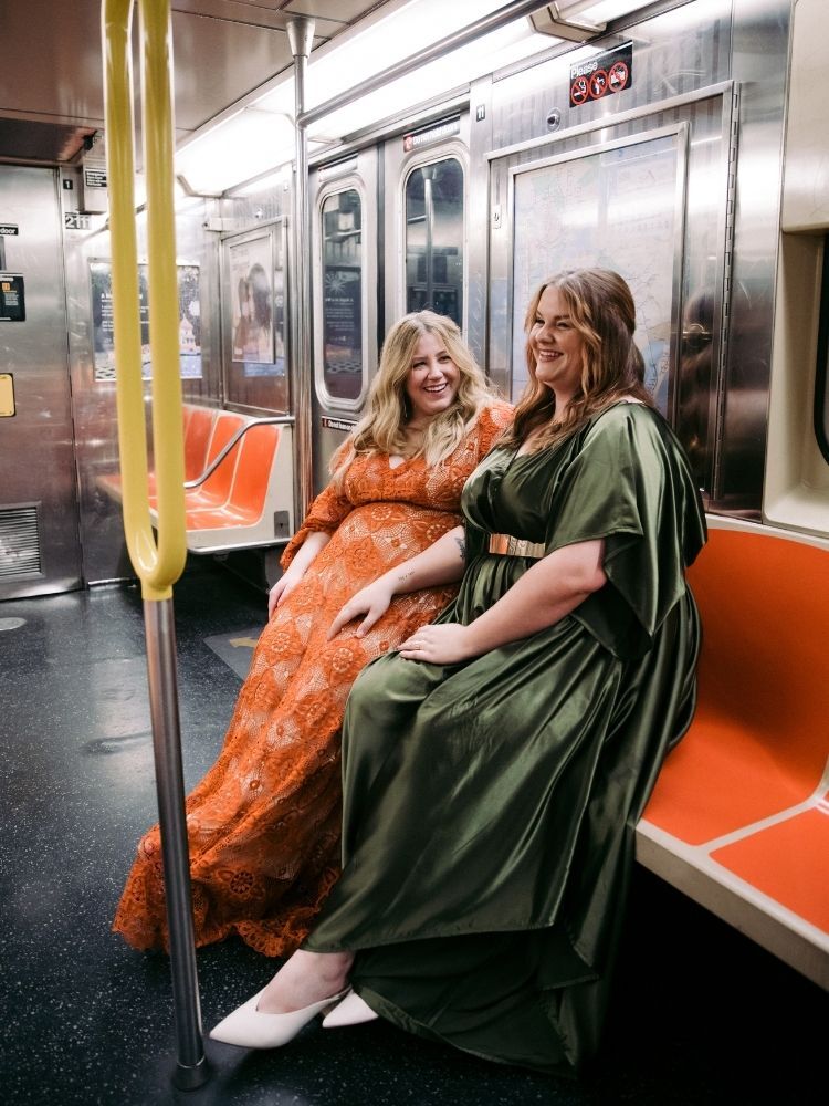 engagement photo on New York City subway