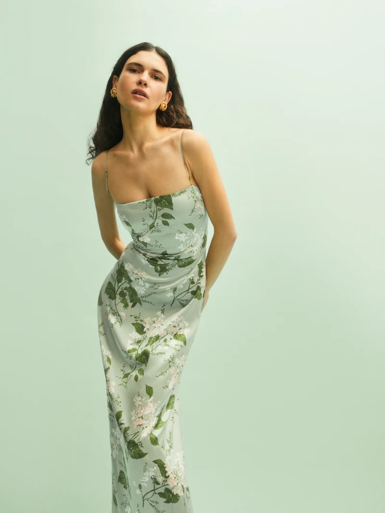 Reformation Frankie Silk Dress