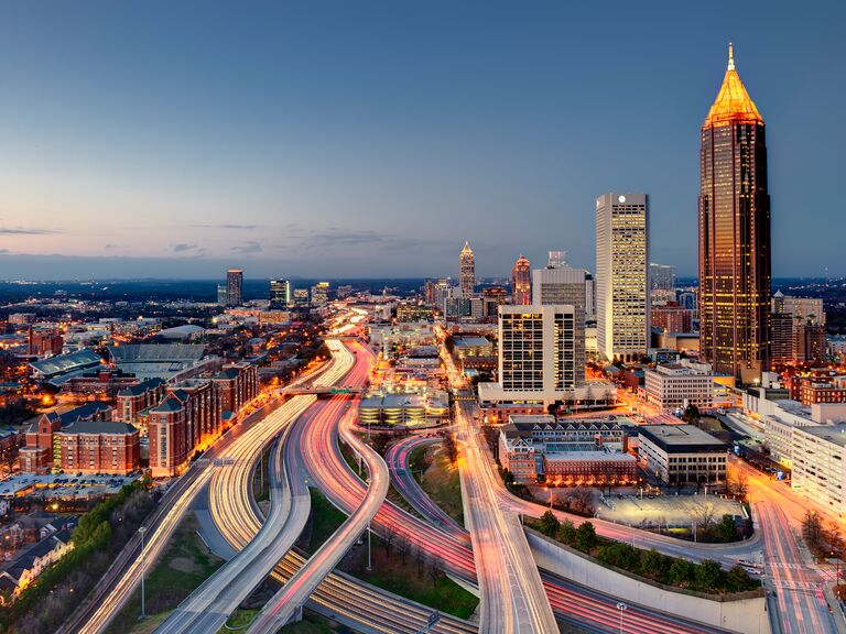 Atlanta skyline at night