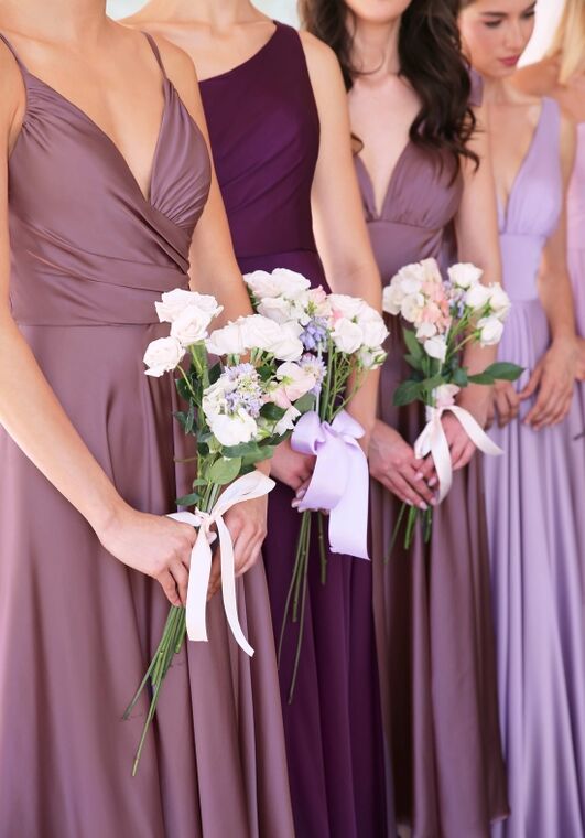 Ladivine 7485 V-Neck and Plunge Bridesmaid Dress - 2