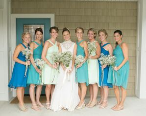 Vintage Blue Bridesmaid Dresses