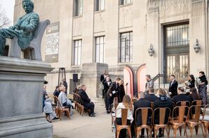 Wedding Ceremony in Front of the Everhart Museum in Scranton, Pennsylvania