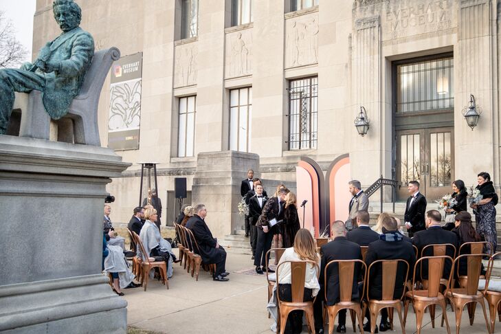 Wedding Ceremony in Front of the Everhart Museum in Scranton, Pennsylvania