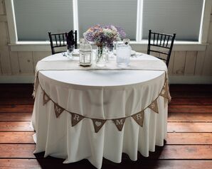 Rustic Sweetheart Table With Burlap Bunting
