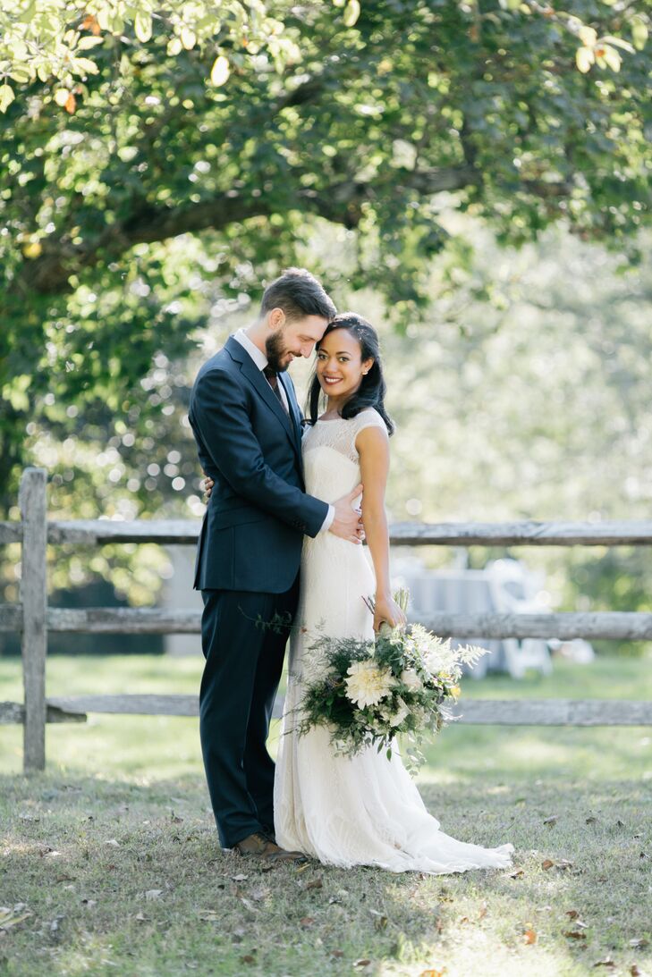 Heather Hughes (31 and an art history doctoral candidate) and Robert Hoffman (30 and a philosophy professor) wed under a rustic, birchwood arch in the