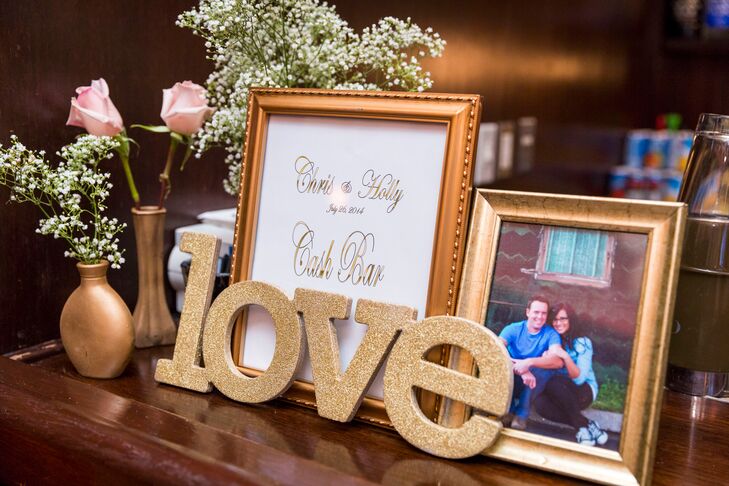 Gold Letter and Frame Bar Decor