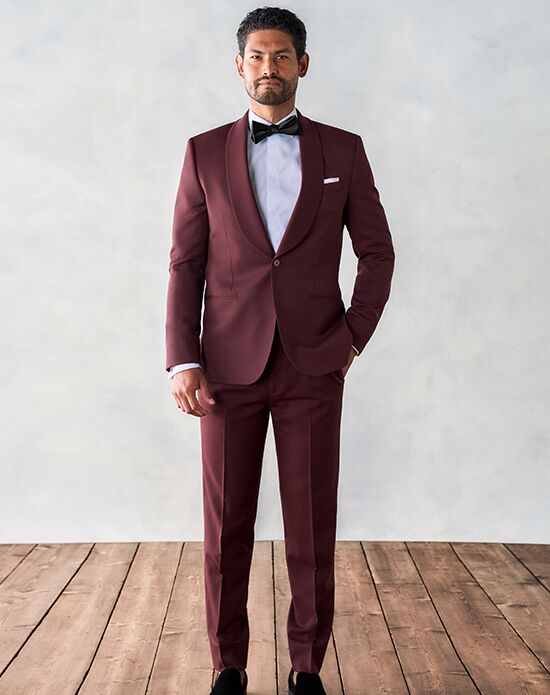 The Black Tux Burgundy Shawl Tuxedo Red Tuxedo - 1