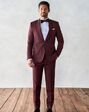 The Black Tux Burgundy Shawl Tuxedo Red Tuxedo - thumbnail - 1