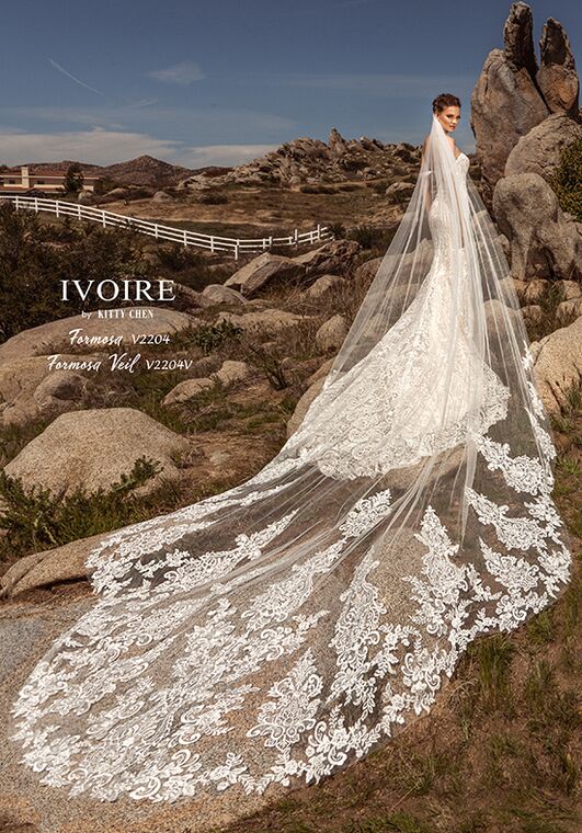 IVOIRE by KITTY CHEN FORMOSA, V2204 Sheath Wedding Dress - 6