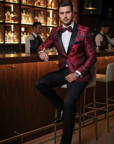 BLACKTIE AMSTERDAM Red Wedding Tuxedo Red Tuxedo