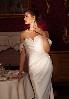 Justin Alexander Indigo Fit-and-Flare Wedding Dress