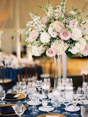 Tall Classic Rose, Baby's Breath and Hydrangea Centerpieces