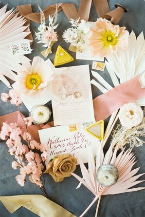 Bright Invitation for Bohemian Wedding in Naples, Florida