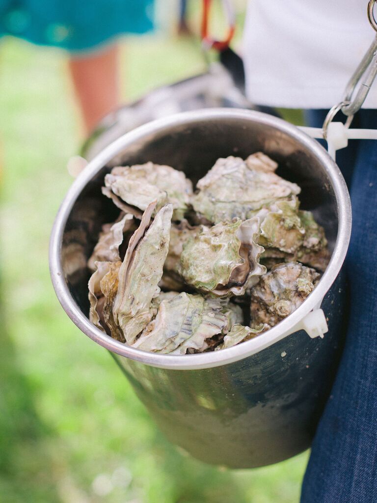 wedding food stations oyster bar