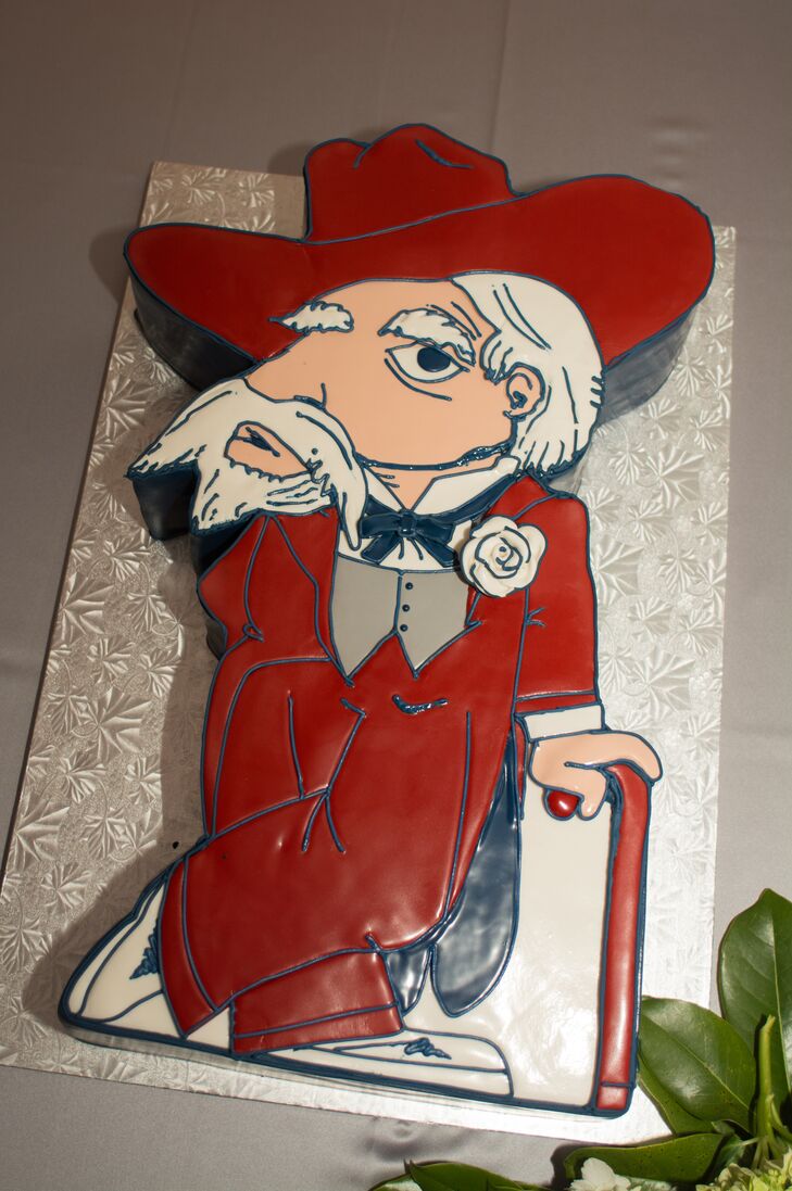 In honor of their alma mater (and where they first met!) the groom's cake was in the shape of a University of Mississippi Ole Miss Rebel.