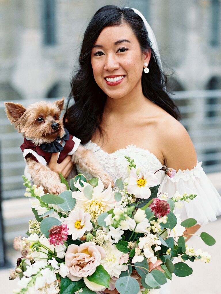half up wedding hairstyle with piece out front
