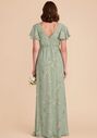 Birdy Grey Hannah Empire Chiffon Dress in Sage Le Fleur V-Neck and Plunge Bridesmaid Dress - thumbnail - 1