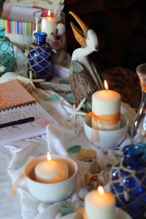 Nautical Decor and Candles on Table