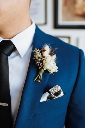 Boutonniere and Pocket Square for Wedding at The Container Yard in Los Angeles, California