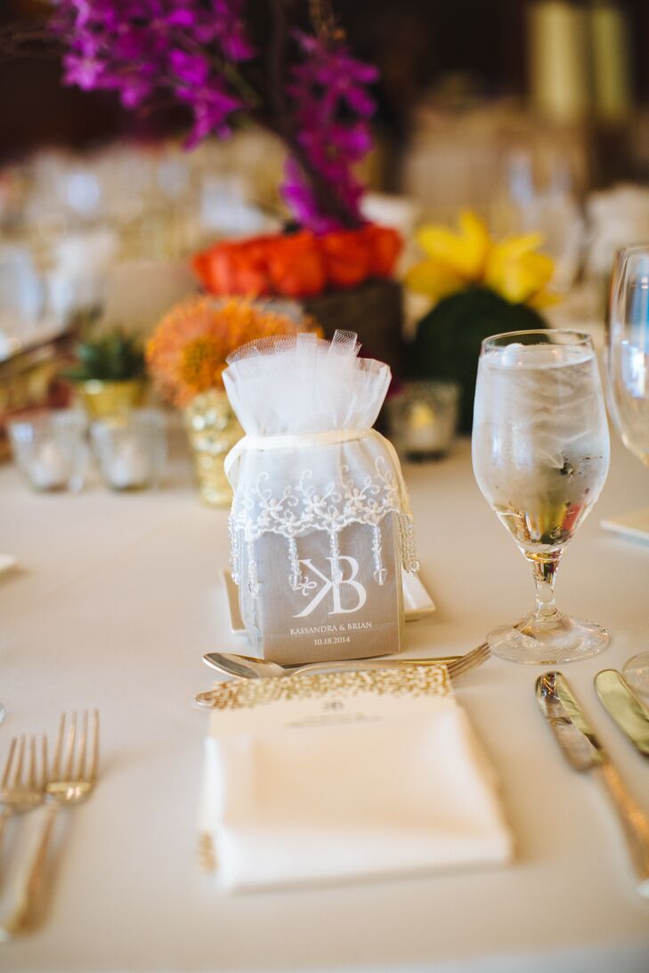 Monogrammed Tulle Favor Bags