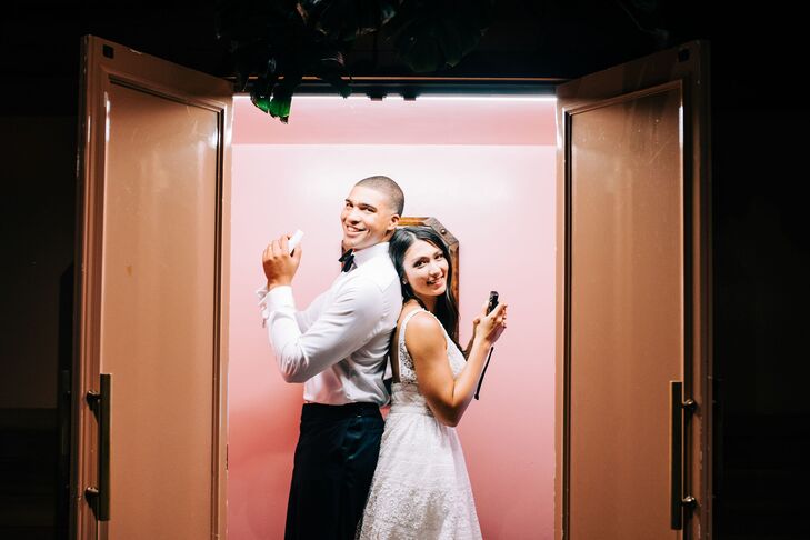 Bride and Groom in Photo Booth