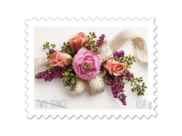 Floral arrangement postage stamp
