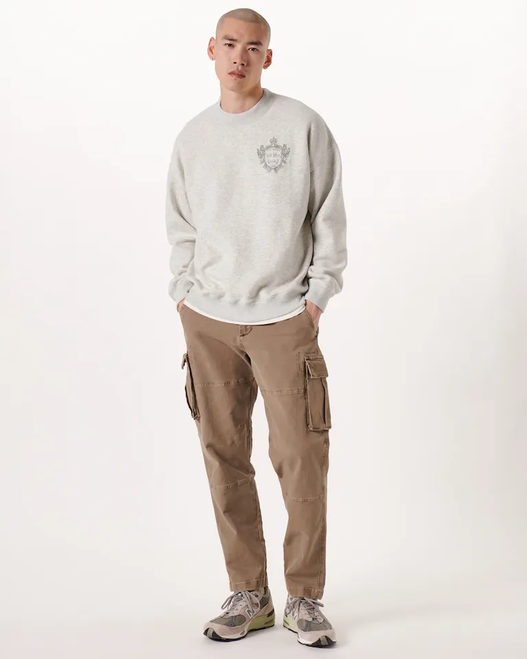 crewneck sweater with graphic logo
