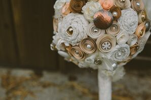 Lace and Paper Flower Bridal Bouquet