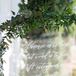 Acrylic Sign with Calligraphy for Wedding at The Ivory Oak in Wimberley, Texas