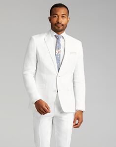 Friar Tux White Notch Lapel Suit White Tuxedo