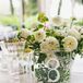 Elegant Glass Table Numbers and White Flowers