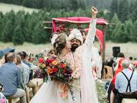 couple recessional adorable hindu ceremony 