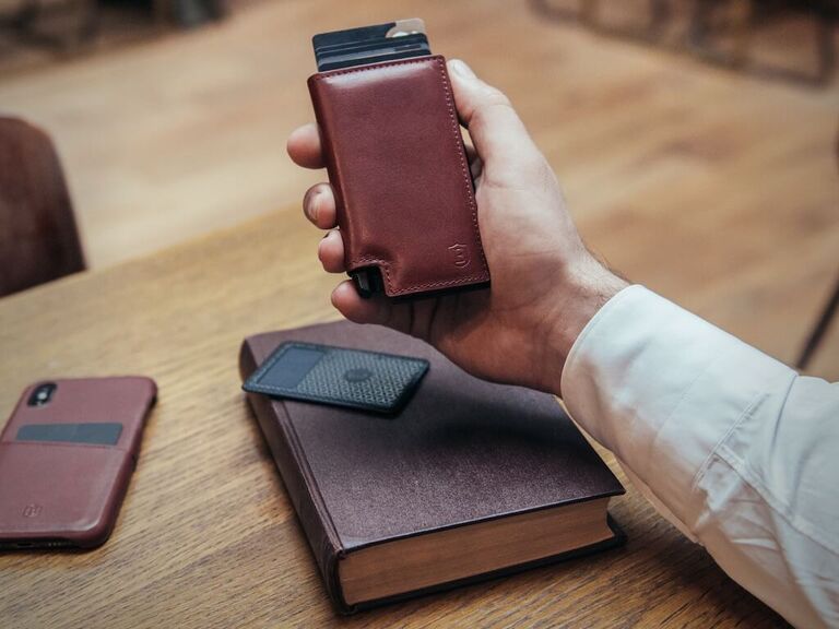 Smart leather wallet gift idea for 18th anniversary. 