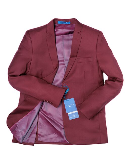 Perry Ellis "Noah" Kids Burgundy Suit (5-Piece Set) Flower Girl Dress and Ring Bearer Outfit - 6