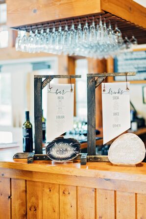 Rustic Bar with Paper and Agate Menus