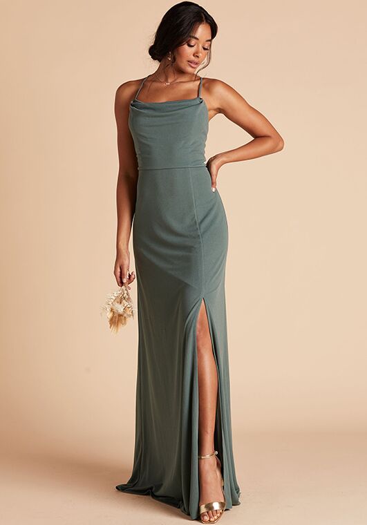 Birdy Grey Ash Crepe Dress in Sea Glass Scoop Bridesmaid Dress - 3