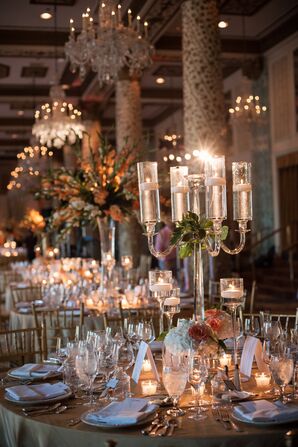 Floating-Candle Candelabra Centerpieces