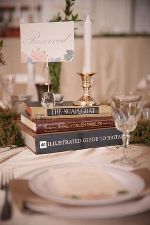 Vintage Stacked Books Centerpieces