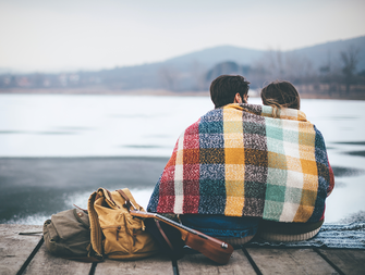 Couple under blanket
