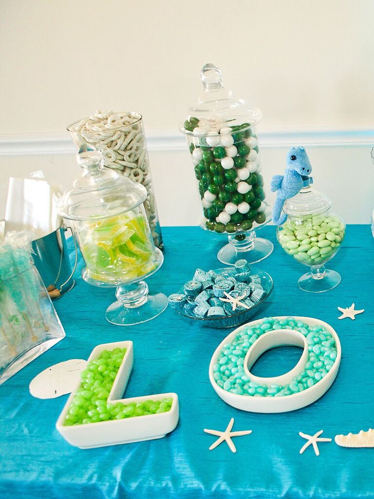 candy bar with beach decor