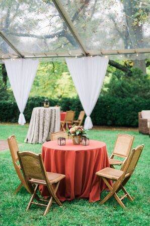 Red Round Cocktail Hour Tables