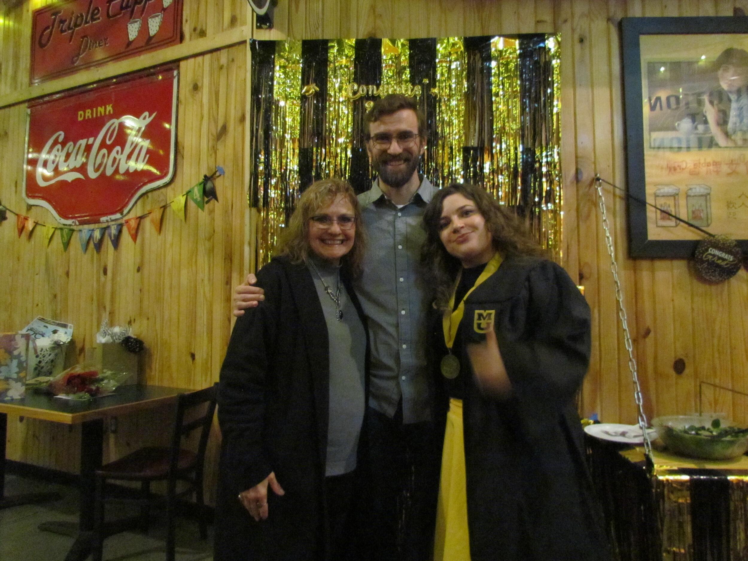 Celebrating at Dakota's graduation from the University of Missouri. She finished her undergraduate degree in Psychology that she started in 2010!