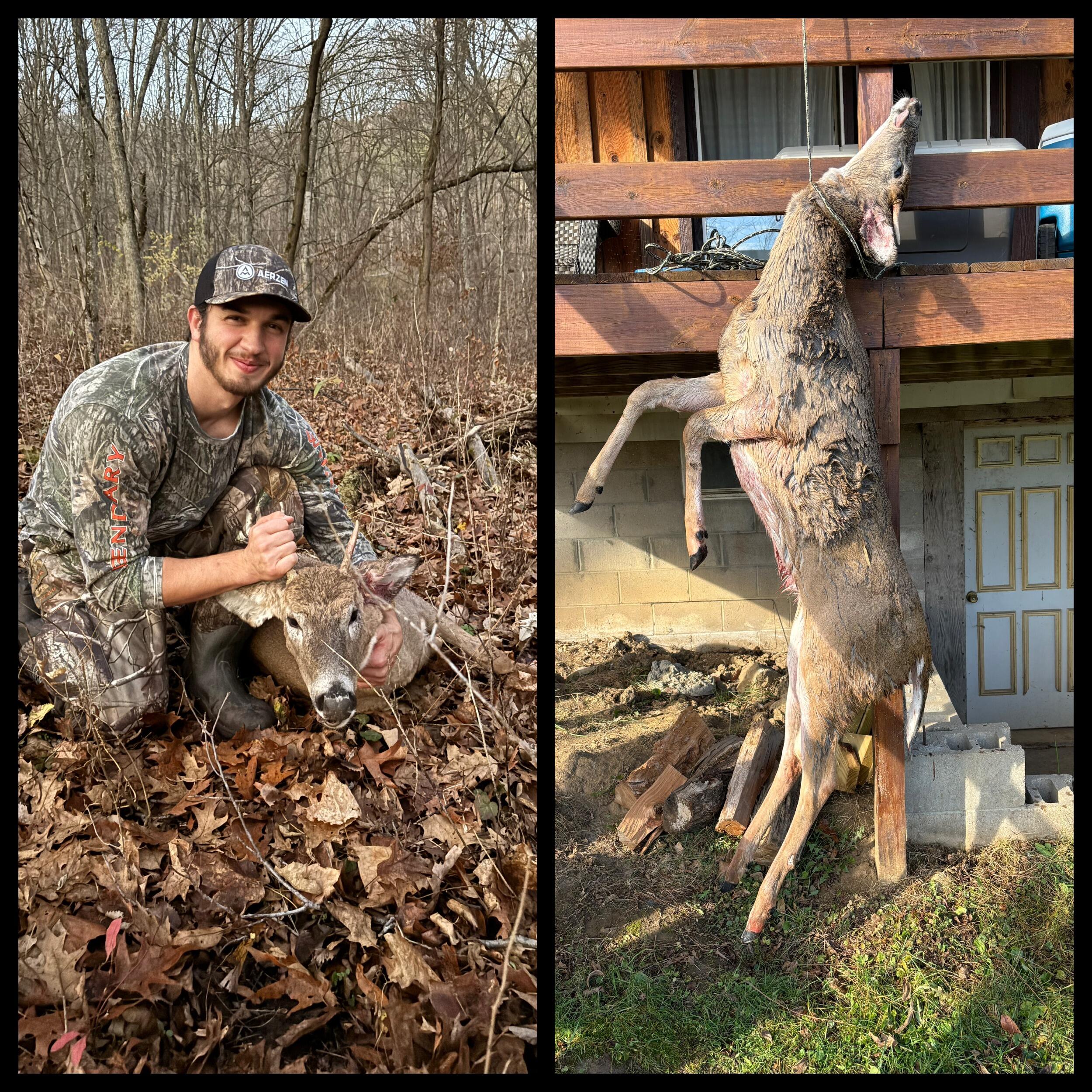 Spencer shoots a Buck and starts to teach Katie all about the bow hunting life 🦌🏹